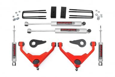 Rough Country (859830RED) 3 inch Lift Kit | FK/FF Code | Chevy/GMC 2500HD (01-10)